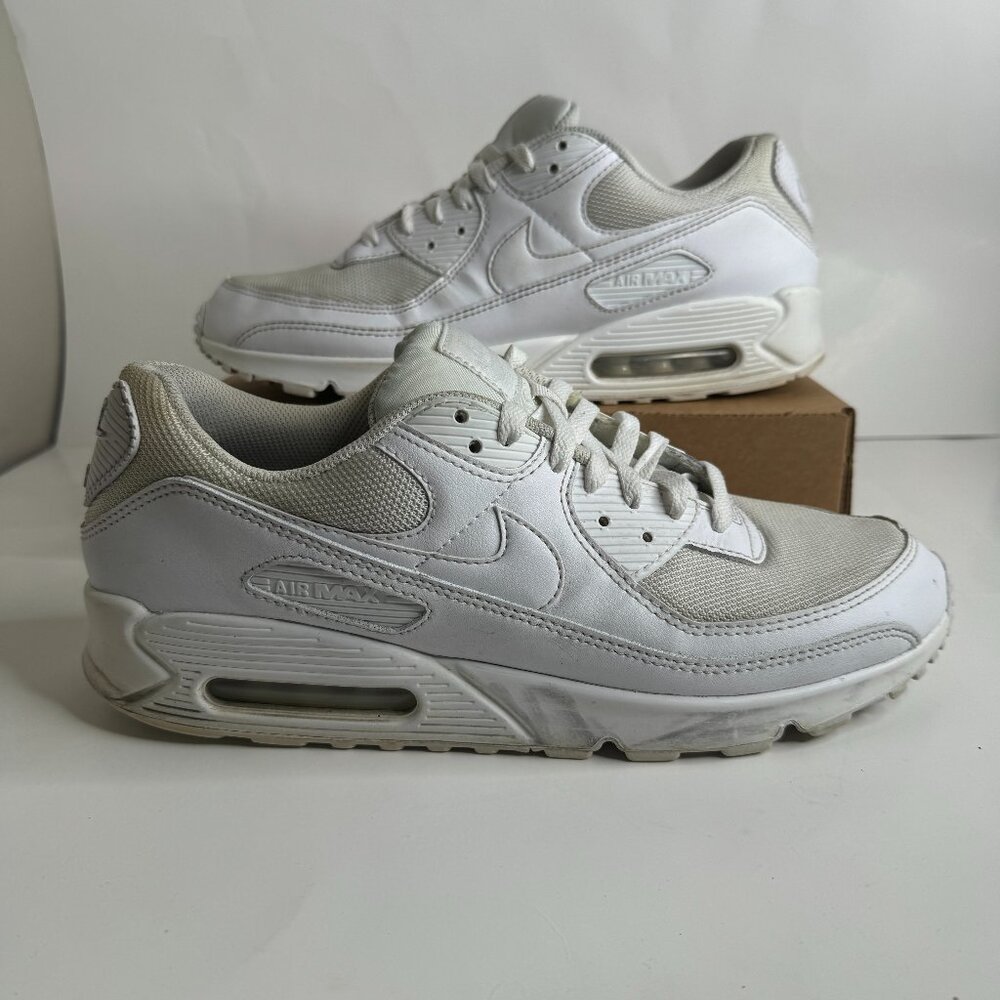Nike Air Max 90 Recraft Mens Size 12.5 White Athletic Shoes Sneakers CN8490-100